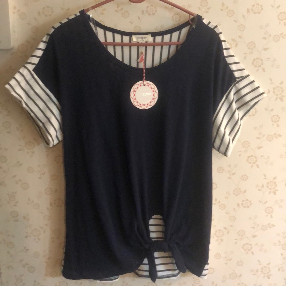 Umgee Boutique Striped Top-Size Medium